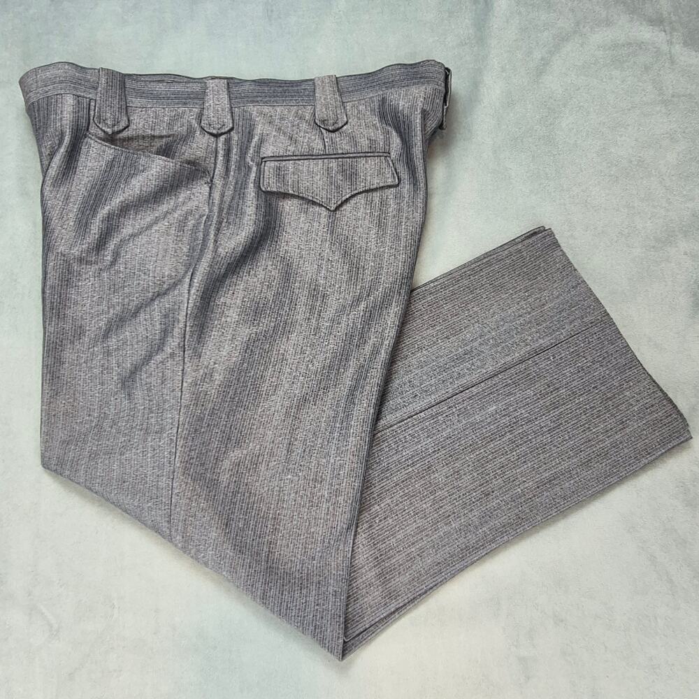 Circle S Mens Cowboy Vintage Gray Metallic Western Dress Work Pants 36